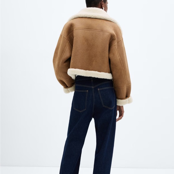 Mango SHEARLING-LINED LEATHER-EFFECT JACKET - Picture 3 of 7